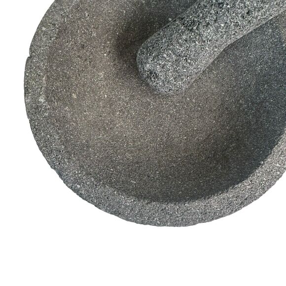 8" Mexican Molcajete 100% Lava Volcanic Stone, Mortar and Pestle- Crate & Barrel - Picture 8 of 16
